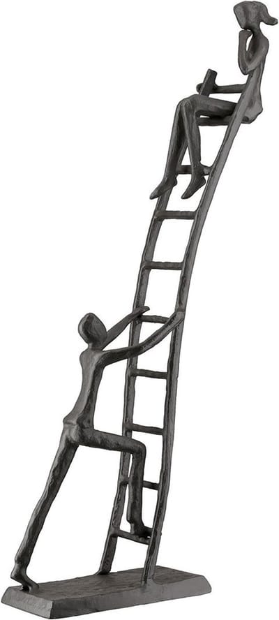Gilde Handwerk -Beeld - Sculptuur - Niets houd me bij jou vandaan - 5x17x33 cm - metaal - bruin