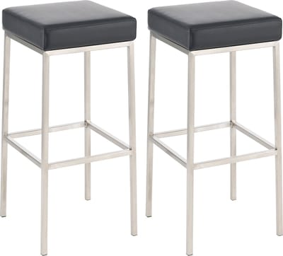 CLP Montreal 85 Set van 2 barkrukken - Kunstleer zwart roestvrij staal