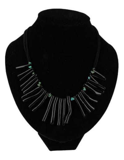 Koraal ketting (imitatie) met Turkoois kralen