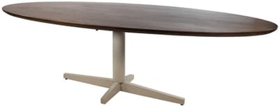 Eettafel Scorpio ovaal Beige poot Mangohout 220x100 cm - walnoot