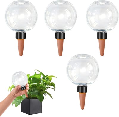 Dailygoods - Irrigatieballen, 4 stuks irrigatieballen voor planten, 500 ml waterdispenser, planten, irrigatie, transparante zelfbewatering, geschikt voor potplanten