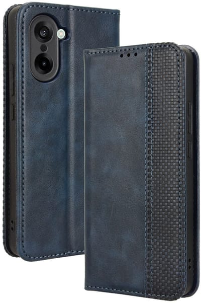 Coverup Hoesje - Geschikt voor OnePlus Nord CE5 Hoesje - Coverup Vintage Style Book Case - Blauw