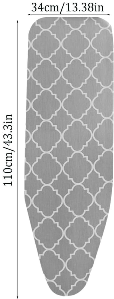 Strijkplankhoes (110 cm x 34 cm) - Hittebestendige stoffen hoes - Strijkplankhoes - Grijs-wit ruitpatroon