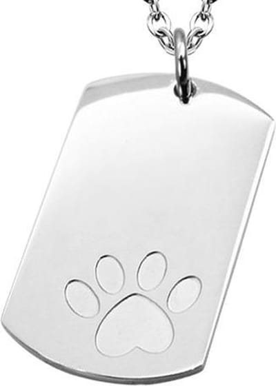 Amanto Ketting Dilys - 316L Staal - Graveer - Pootje- 36x20mm - 50cm