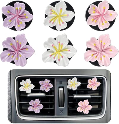 6 Stuks Madeliefjes Auto Luchtverfrisser Clip, Interieur Accessoires voor Auto, Geurverspreider en Ventilatie Clips voor Vrouwen en Meisjes