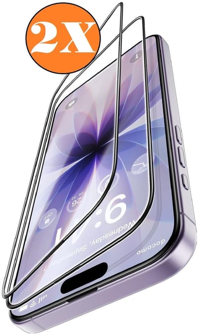 Screenprotector Geschikt voor iPhone 17 Screenprotector Volledige Beschermglas - Glas Gehard Tempered Glass Full Cover - 2 PACK