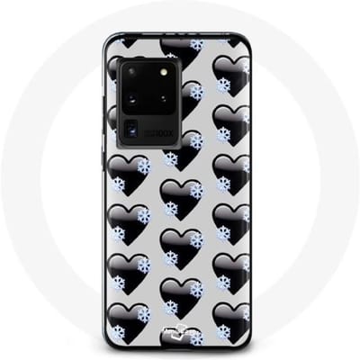 Coque pour Samsung Galaxy S20 Ultra Fond de coeurs noirs