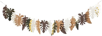 ARTYFETES - Guirlande tropische bladeren chocolade kraft ivoor goud 2 m exotische decoratie