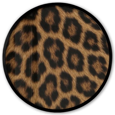 Poster in lijst Rond - Fotolijst 40x40 cm - Posters - Pantervacht - Realistisch - Bruin - Ronde posterlijst zwart - Decoratie - Wanddecoratie woonkamer - Muurdecoratie slaapkamer