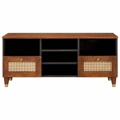 vidaXL - TV - Kast - met - lade - Bruin - 100 - x - 33,5 - x - 46 - cm - Massief - Mango - Hout