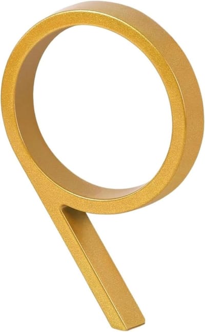 Huisnummer Metaal - Adresnummer Buiten - Huis Identificatie - Modern Design - 5 Inch Hoog - Goud