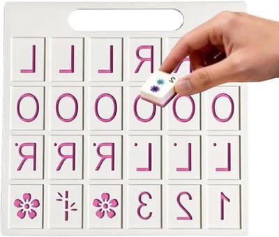 Mahjong Oefenbord - Solo Spel - Vaardigheden Verbeteren - 24 Sleuven - 23 x 17 x 2 cm - Wit