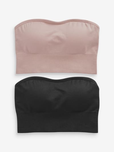 Next - Dames - Naadloze bandeau ultiem comfort beha's verpakking van 2 - Zwart
