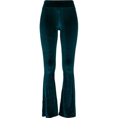 Urban Classics - High Waist Velvet Boot Cut Legging - 3XL - Blauw