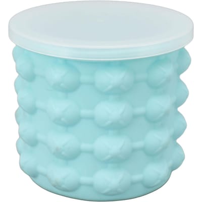 Seau à Glace Silicone Isolé Moule à Glaçons Double Bac à Glace pour Refroidissement de Cocktails S 11.5x11.5x10cm / white