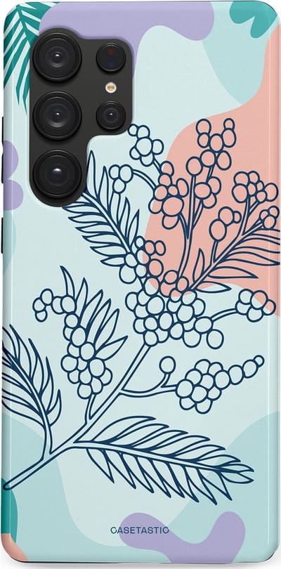 Casetastic Hoesje Geschikt voor Samsung S25 Ultra - Stijlvolle Beschermende Duo-layer Case - Aquarel Bladeren