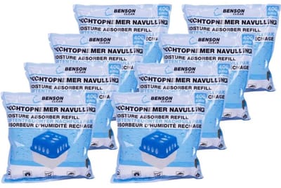 Benson Vochtopnemer navulling - 400 gram - 8 stuks - Beschermt tegen schimmel en geurtjes