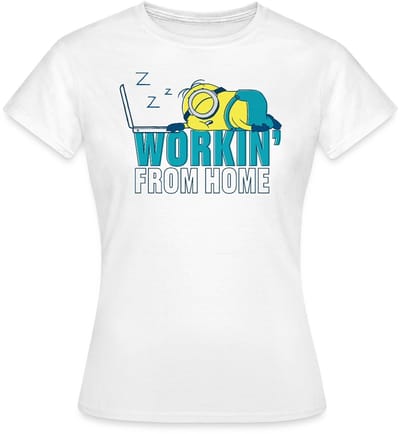 Minions Stuart Working From Home T-Shirt Dames
