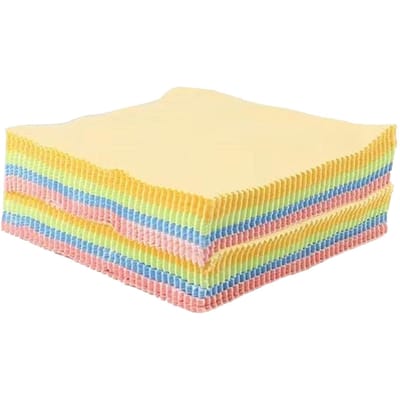 100 stuks Kleurrijke Microvezel Reinigingsdoekjes Verdikt Breisel Brillenpoetsdoek 13x13cm beige