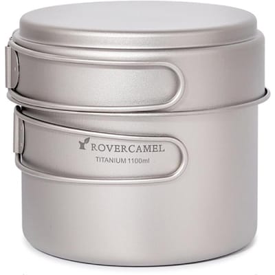 Ultralichte Titanium kookset Outdoor Camping kookgereiset 1100ml pot en Ta8327B-1 gray