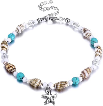 Puka Shell Enkelbandje voor Dames - Verstelbare Kauri Enkelband voor Zomer, Boho Stijl en Strandaccessoires - Handgemaakt Cadeau voor de Zomer