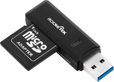 NÖRDIC CRD-011 Kaartlezer 2in1 USB3.0 - SD/MMC - MicroSD/TF - 2TB - 5Gbps - UHS-I - Zwart