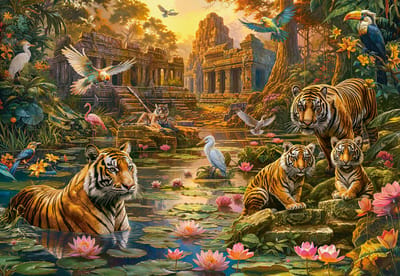 Castorland puzzel Tigers Paradise - 1000 stukjes legpuzzel.