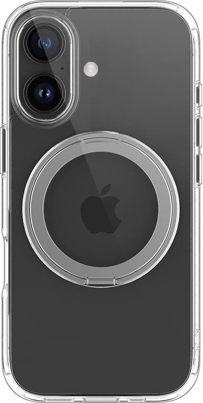 Casify 360° verstelbaar Kickstand Hoesje geschikt voor MagSafe iPhone 16 Plus Hoesje - Transparant