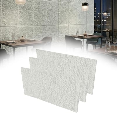 3D Muurpaneel Steenlook 120x60x3 cm, 3 Stuks PU Zelfklevende Wandbekleding, Waterdicht Steenpaneel voor Keuken, Badkamer & Woonkamer, Type A - Marmerwit - NAIZY
