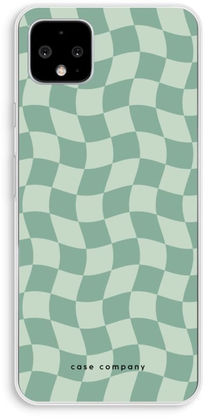 Case Company® - Hoesje geschikt voor Google Pixel 4 XL hoesje - Grid Groen - Soft Cover Telefoonhoesje - Bescherming aan alle Kanten en Schermrand