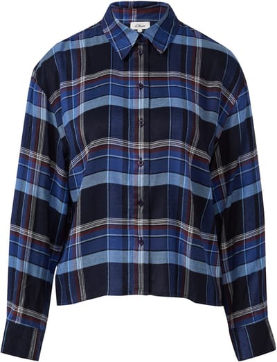 s.Oliver - female - Relaxed vallende overhemdblouse met rimpels op de rug