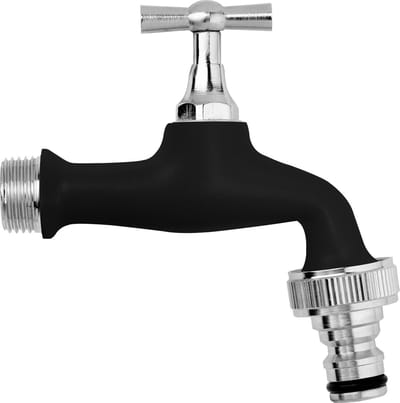 Aquajet Tuinkraan Verchroomd 1/2" - Zwart