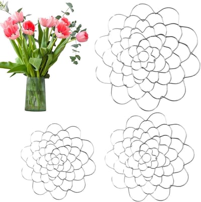 Bloemenroosters 3 stuks - Bloemenschikgereedschap - Bloemen Schikken - Duurzaam IJzer - 8.3L x 7W cm - Zilver