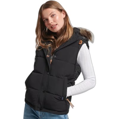 Superdry - Everest bodywarmer van imitatiebont - Dames - Gilets