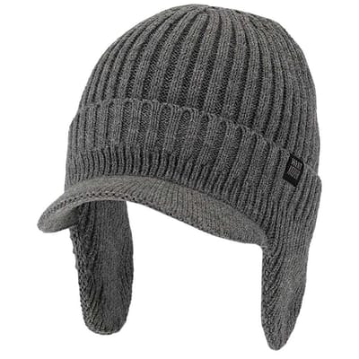 Morethansocks - Gebreide thermo pet heren - One size - muts heren - winterpet heren met oorkleppen - muts heren