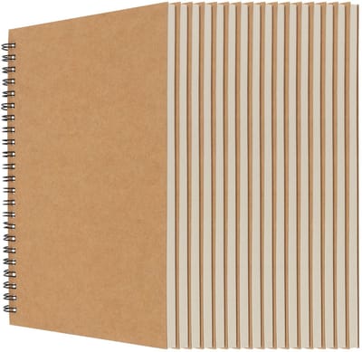 Dailygoods- Schetsboek 16 Stuks - A5 - Spiraalgebonden - 30 Vellen/60 Pagina's - Kraft Cover - Perfect voor Kunstenaar - Notitieboek