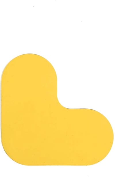 Hoekstuk (L-vorm) Geel 120 x 120 mm - vloersticker met vlakke toplaag