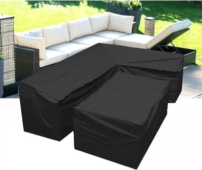Beschermhoes voor L-vormige Tuinmeubelen, Waterdichte Bescherming, 210D Tuinmeubelhoes, Geschikt voor L-vorm 286 x 286 x 82 cm en Rechthoekig 155 x 95 x 68 cm