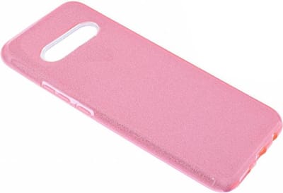 Ntech Hoesje Geschikt Voor Samsung Galaxy S10+ Plus Roze Glitter TPU Back Cover Hoesje