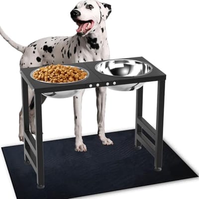 Verhoogde Hondenbak - Voerbak Stand - Grote Honden - Minder Gewrichtspijn - 43 cm Lang - Zwart