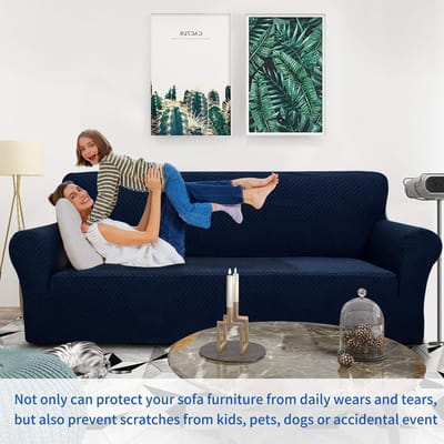 Bankovertrek - Meubelhoes - Bank Beschermen - Super Stretch - 2 zits - Marineblauw