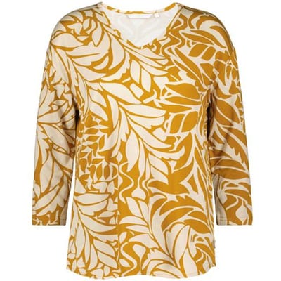 Fancy V-tee Brown with Oasis print