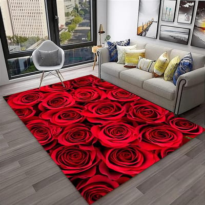 Nordic Love Roos Bloemen Madeliefje Tapijt Kleed voor Huis Woonkamer Slaapkamer Bank Deurmat Decor, Kinderen Speelruimte Kleed Antislip Vloermat 50x80cm