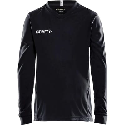 Craft Squad Jersey Solid LS Shirt Junior Sportshirt - Maat 122  - Unisex - zwart/wit Maat 122/128