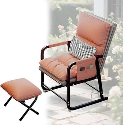 Fauteuil met voetenbank - Leesstoel - Ontspannen zitten - 6 versnellingen rugleuning - 150 kg draagvermogen - Effengekleurd