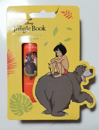 Disney vegan lip balm Mowgli en Baloe - jungle book - lippenbalsem lipbalsem - strawberry scent - aardbei smaak - jungleboek - 6+
