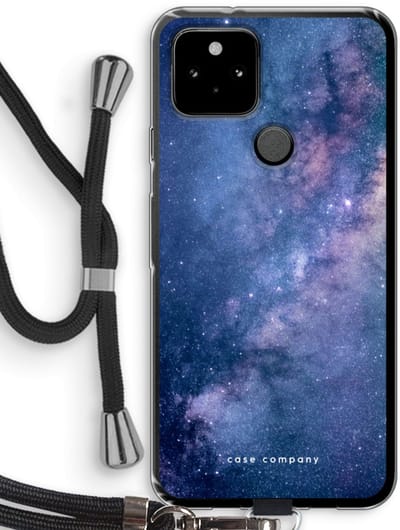Case Company® - Hoesje met koord geschikt voor Google Pixel 5 hoesje met Koord - Nebula - Telefoonhoesje met Zwart Koord - Bescherming aan alle Kanten en Over de Schermrand