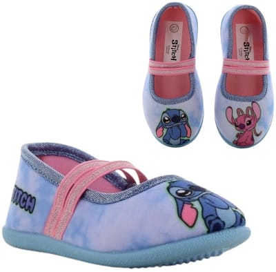 Lilo & Stitch - Pantoffels kinderen voor meisjes - Angel en Stitch Sloffen kind ballerina - Schoenen van 2 tot 8 jaar - Maat 25 - Blauw