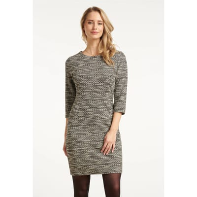 Smashed Lemon Zwart wit tweed jurk |