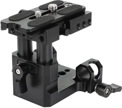 Cosensi- Grondplaat Snelwissel - 15 mm LWS Stanghouder - Hoogteverstelbaar 1 inch - Statiefhouder 1/4"-20 en 3/8"-16 - Lichtgewicht 328 g - Aluminiumlegering - Camera Plate